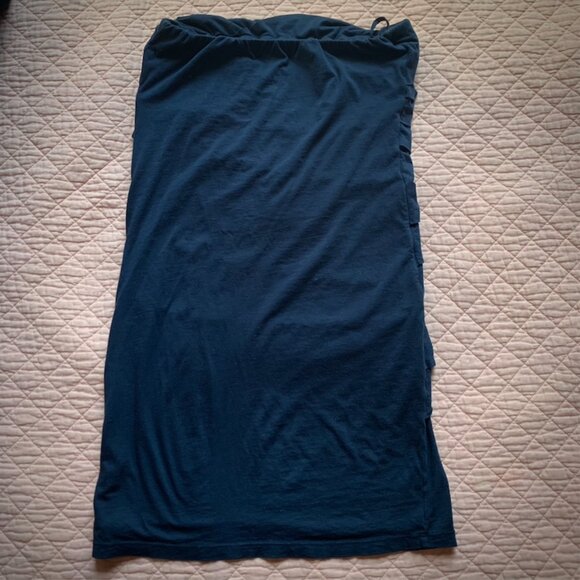 Velvet by Graham & Spencer - Dark Navy Strapless Tube  Ruched Dress – Size M - Picture 6 of 10